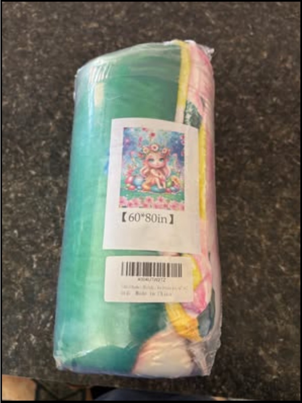 Colorful Dragon Fairy Print Throw Blanket - Teal & Pink